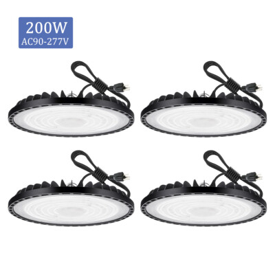 4Pack 200W UFO Led High Bay Light Industrial Commercial Warehouse Led Shop Light