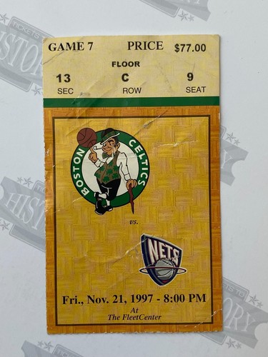 1997 New Jersey Nets at Boston Celtics Ticket 11/21/97