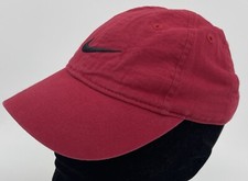 Nike Youth Kids Unisex Cotton Twill Red Black Strapback Adjustable Hat Cap