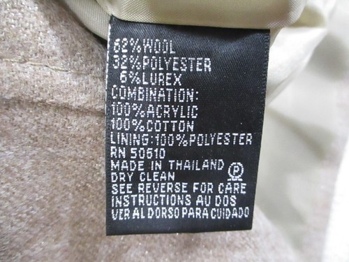 Nipon Boutique Women Jacket 10 Brown Lined Button Long Sleeve Faux Far Wool - Picture 7 of 11