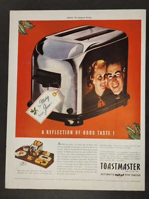 Toastmaster Pop Up Toaster-Christmas Gift-Vintage Print Ad 1936