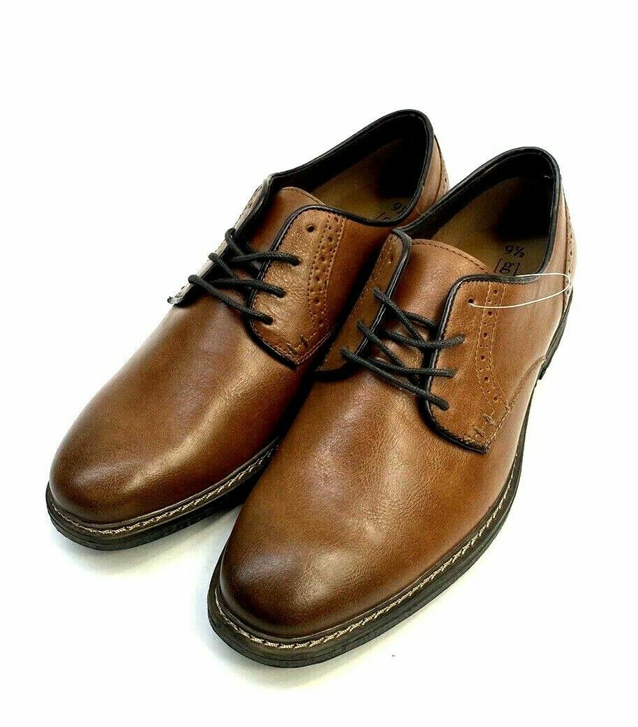 MENS Oxford Lace Up Brown Dress Shoe Memory Foam Smooth NWT eBay