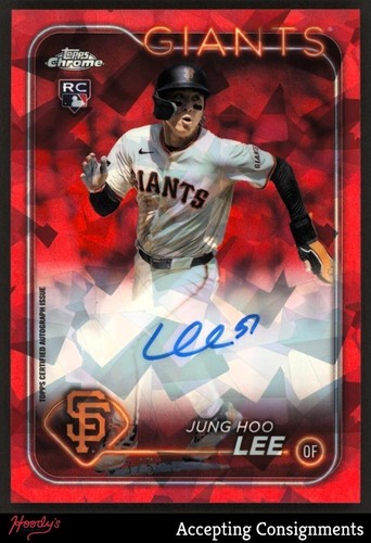 2024 Topps Chrome Update Sapphire Red Refractors Jung Hoo Lee ROOKIE AUTO 3/5 RC
