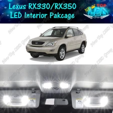 White Interior LED Lights Package Kit for 2004 - 2009 Lexus RX330 RX350