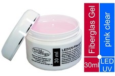 Monatskn&uuml;ller  30 ml Fiberglas Pink Clear LED + UV Nagelgel  starker Halt