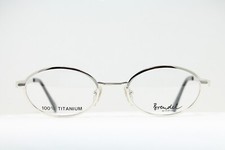 BRENDEL W514 c1 Vintage Eyeglasses Glasses Shiny Silver Oval Titanium Light