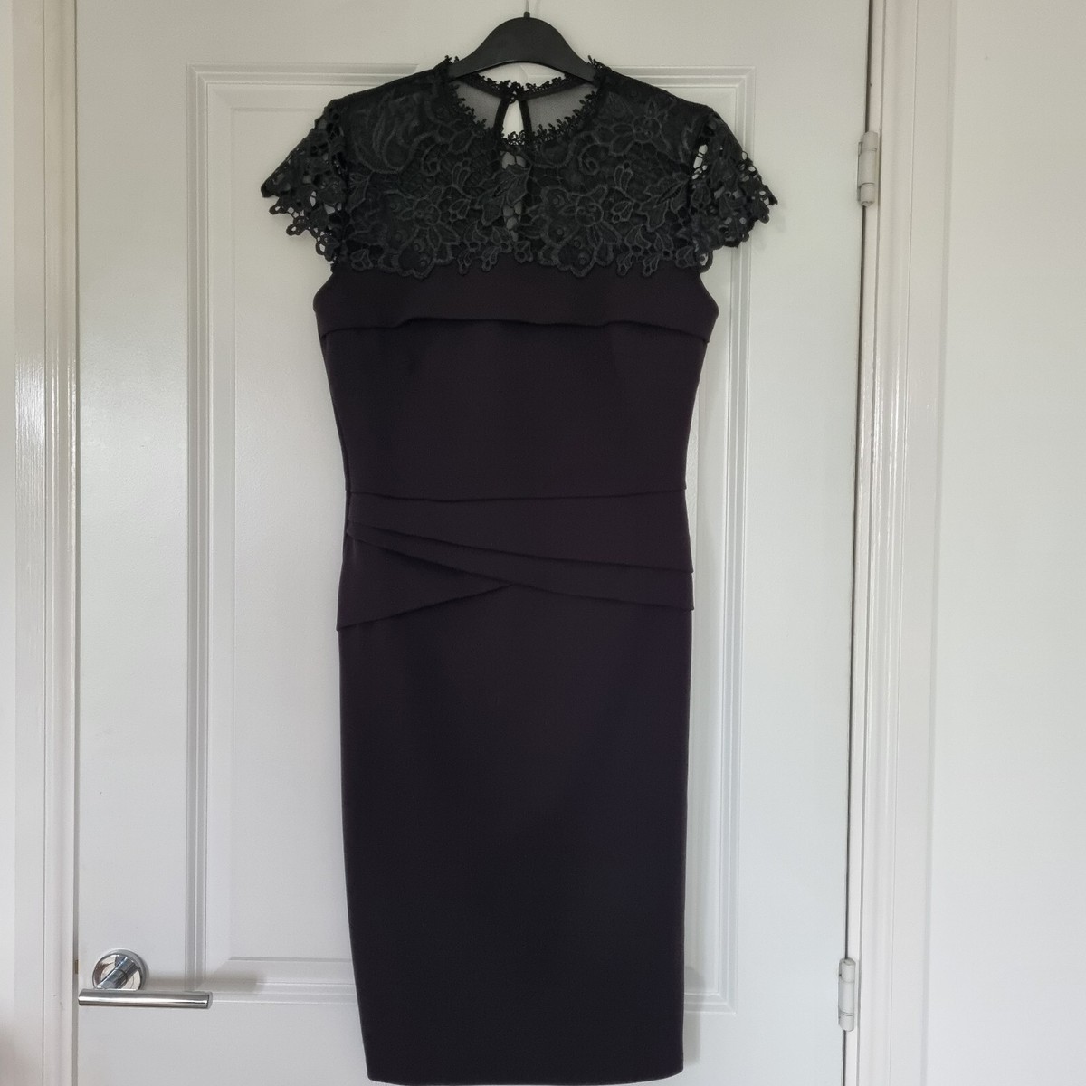 LIPSY BLACK EMBROIDERED LACE SHOULDER PANEL CAP SLEEVE PINTUCK TRIM SHIFT  DRESS | eBay UK