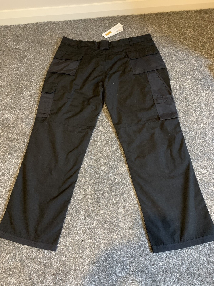 Pantalon De Travail Regatta Durazone - Taille W42 L33 - Noir Avec Bandes Réfléchissantes - Neuf Avec étiquettes