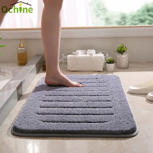 Chenille Bathroom Mats With Non-Slip Backing Durable Bath Rugs S,M,L