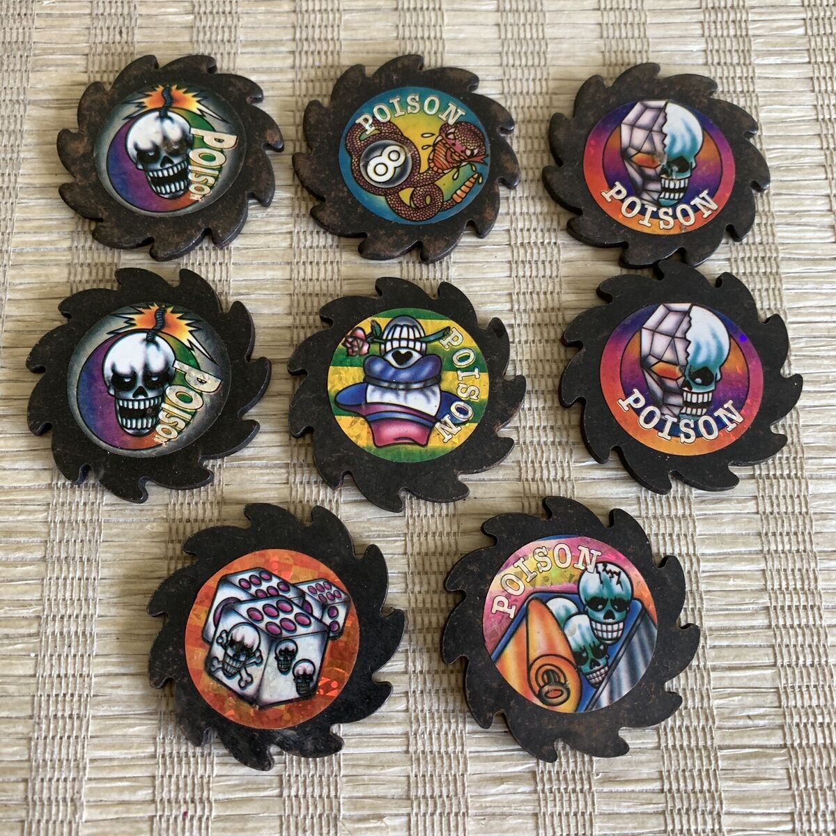 VTG 90s POG Slammer Heavy Metal Saw Blade Skull Poison Black VTG 90s POG Slammer Heavy Metal Saw Blade Skull Poison Black