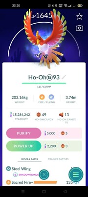 Pokemon Trade GO -- Ho-Oh APEX Sacred Fire
