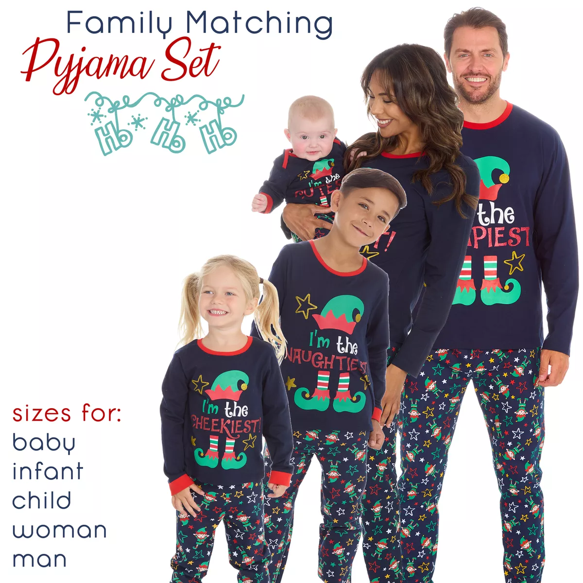 Family Matching Xmas Pyjama Set 100% Cotton Christmas Pyjamas Mum