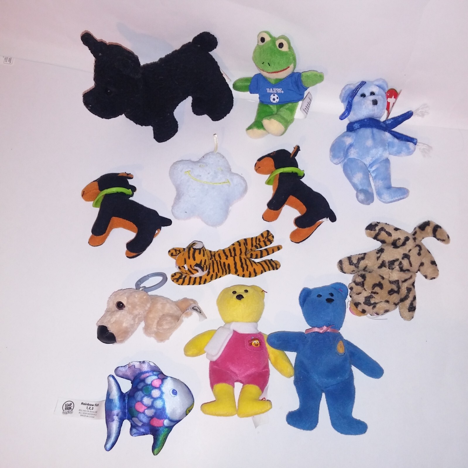 Set of 12 Various Mini Plush Stuffed Animal Kids Toys Pretend Play