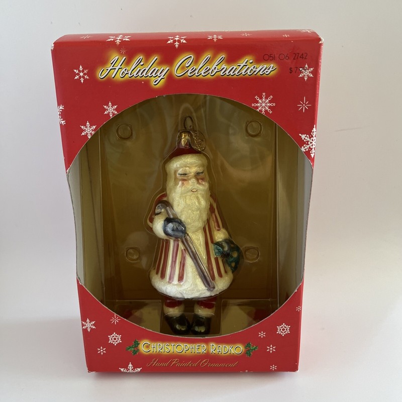 Christopher Radko Patriotic Santa Holiday Celebrations Christmas Ornament New