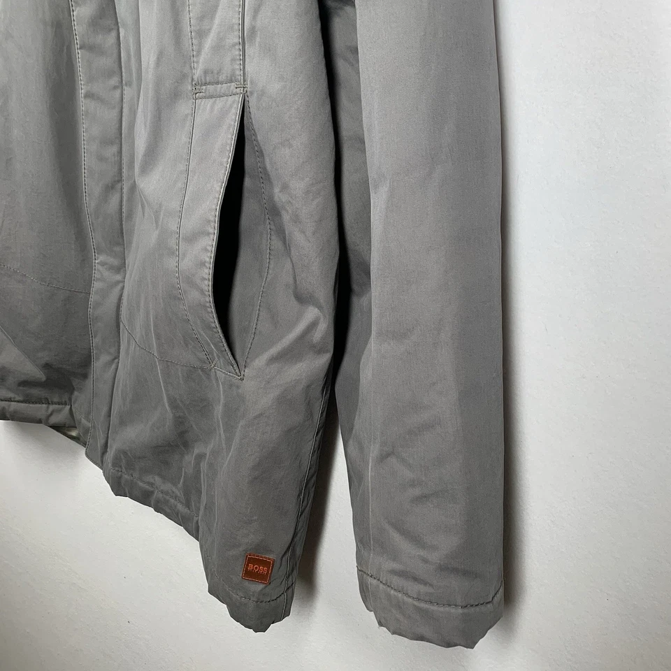 Винтажная дизайнерская куртка Hugo BOSS мужская 40R США L серая Chore Barn пальто на молнии - Изображение 2 из 4