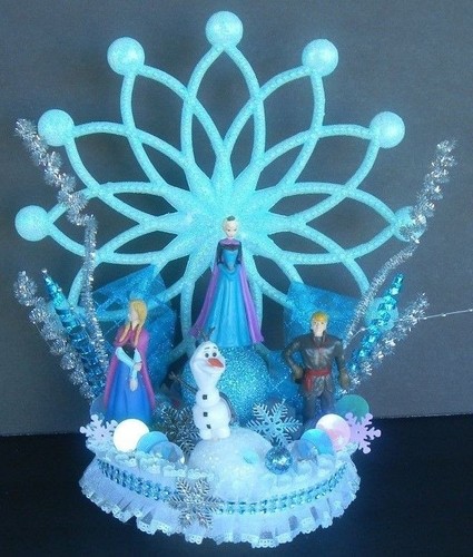 inspired Disney Frozen princess Anna & Elsa cake topper centerpiece decoration - Picture 9 of 11