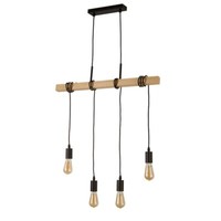 HäNgeleuchte Esszimmerlampe Pendelleuchte HöHenverstellbar Holzbalken Schwarz