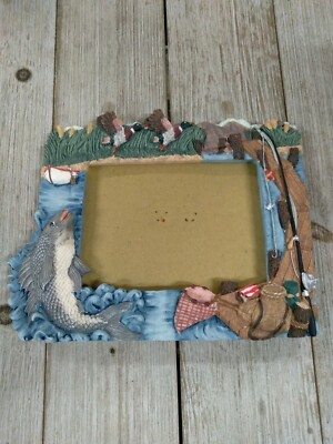 Hand Painted Photo Frame FISHING ABC Item # 58825 3×5''