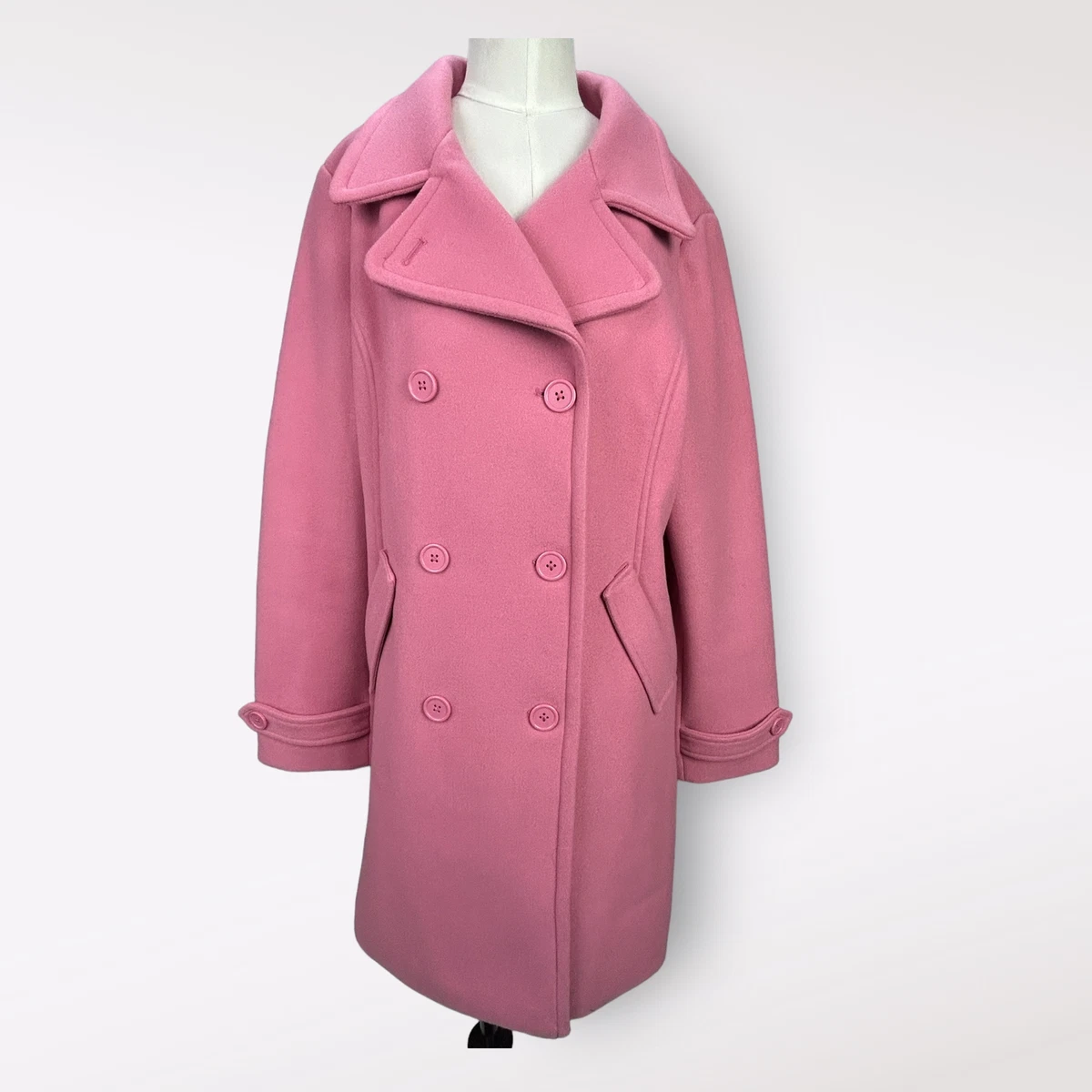 Long pink peacoat sale
