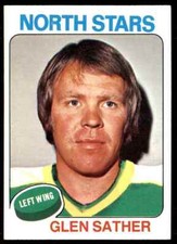 1975-76 Topps Hockey Card Glen Sather 1 Minnesota North Stars #222