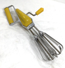 Vintage Maynard Speed Hand Mixer No.77 Yellow Harvest Gold - Works - READ