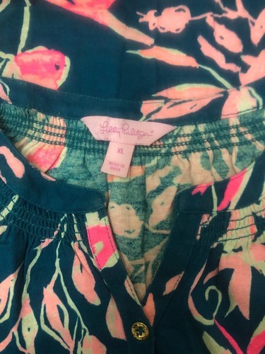 Lilly Pulitzer Essie Kids Girl Mini Dress Smocked Printed XL 12-14 Years 230530 - Picture 4 of 4