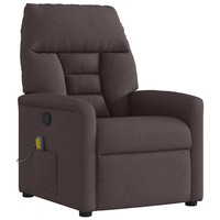 Massagesessel Stoff Dunkelbraun Relaxsessel Mit Shiatsu Funktion Elektrisch