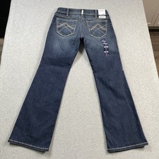 NEW Ariat Jeans Womens 31s 32x32 Mid Rise Bootcut Spitfire Denim Blue REAL NWT