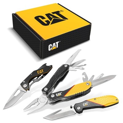 Cat 3 Piece 13-in- Multi-Tool and Pocket Knives Gift Box Set - 240126