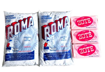 Bundle 17 Oz Roma Polvo Powder laundry detergent 200-400g Zote Laundry Soap Pink