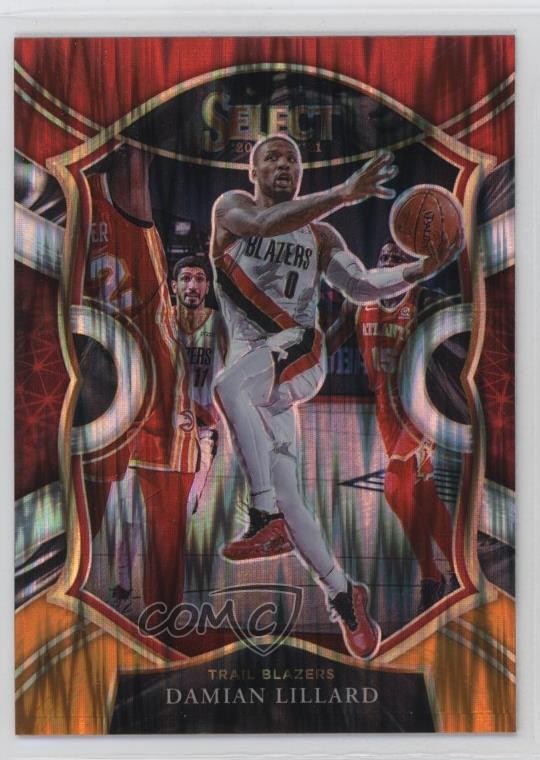 2020-21 Panini Select Concourse Red White Orange Flash Prizm Damian Lillard 1i2y