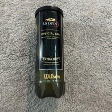 US OPEN  WILSON 3 Official Tennis Balls with Can, Seal Was Cracked But Not Open