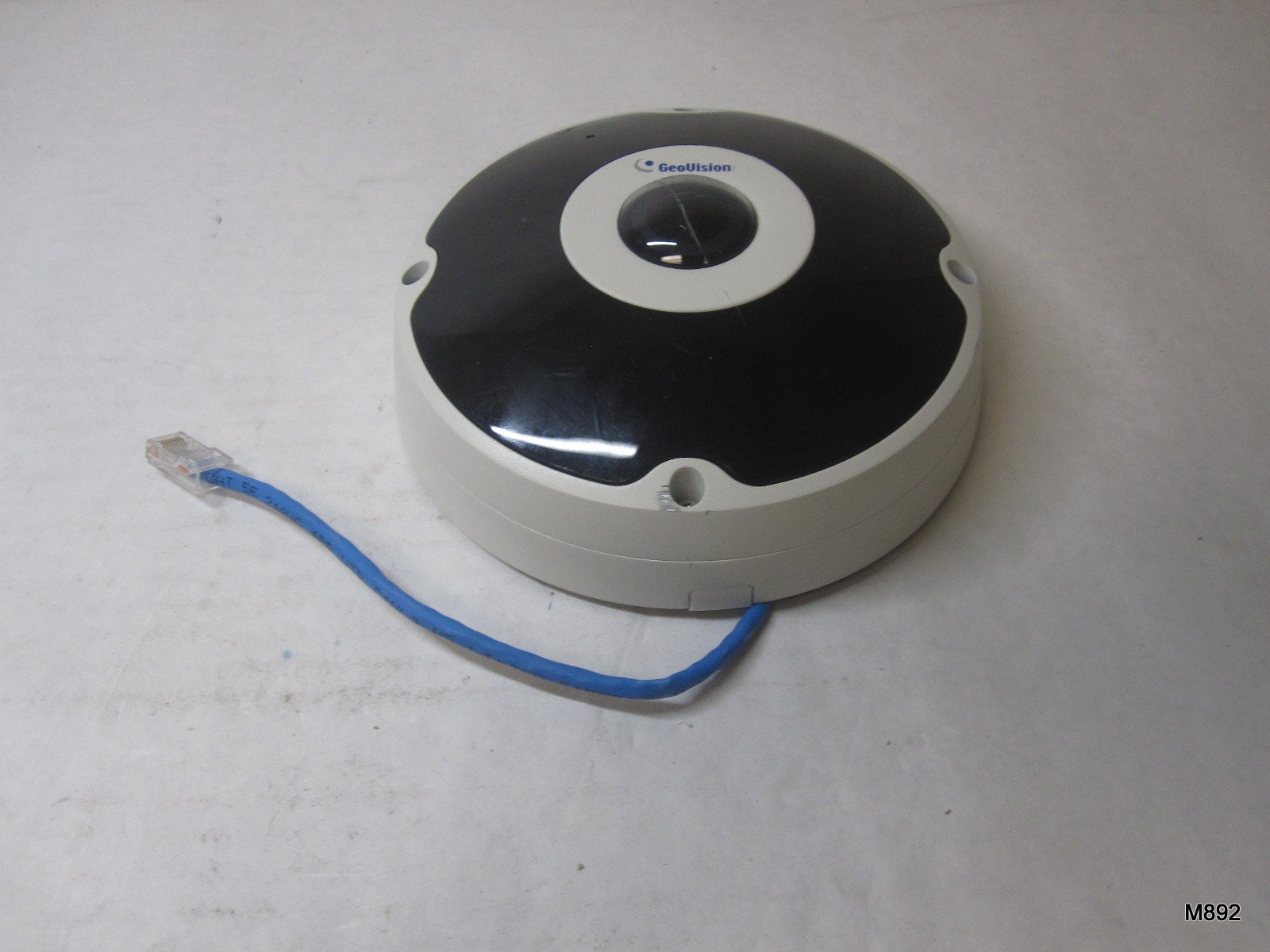 Single Geovision GV-FER5701 5MP Fisheye Camera w/ Mount Plate & Ethernet Cbl.