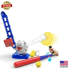Automatic Baseball and Tennis Pitching Machine for Kids, Ages 5-12 - Great Gift
