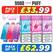 Elf Bar AF5500 Rechargeable & Refillable Kit | 5500 Puffs | 1000mAh | 20mg | F9