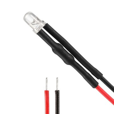 12Pcs Mixed Colour 3mm LEDs Prewired Light DC3-5V 20cm Pre Wired LED