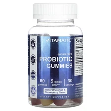 Probiotic Gummies, Sugar Free, Natural Orange & Strawberry, 60 Gummies (2.5
