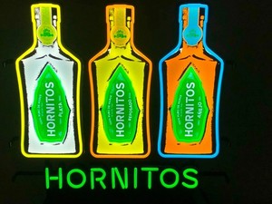 HORNITOS AGAVE TEQUILA LED BAR SIGN MAN CAVE GARAGE DECOR LIGHT 3 BOTTLE SIGN