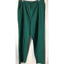 Barco Large Woman Scrub Pants Green Drawstring Elastic Waist Pockets