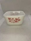 Pyrex Vintage 1.5 Qt Milk Glass Baking Dish Refrigerator Pink Gooseberry, No Lid