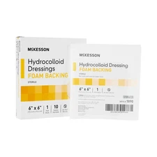 Hydrocolloid Dressing McKesson Foam Backing 6 X 6 Inch Square Hydrocolloid