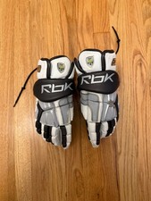 Reebok 9K Senior 13" Hockey /Lacrosse Gloves Black Gray White Padded