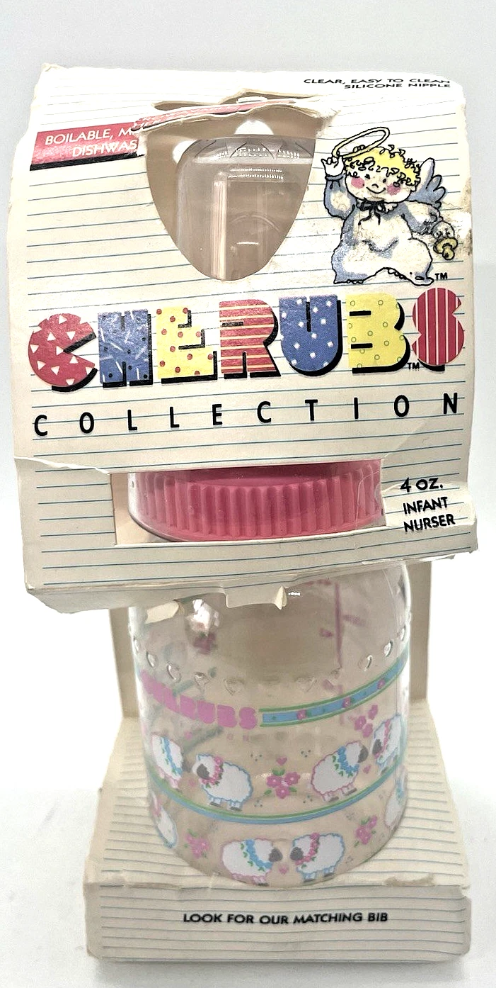 Cherubs Collection Infant Nurser baby bottle 4 oz lambs VTG
Opens in a new window or tab
