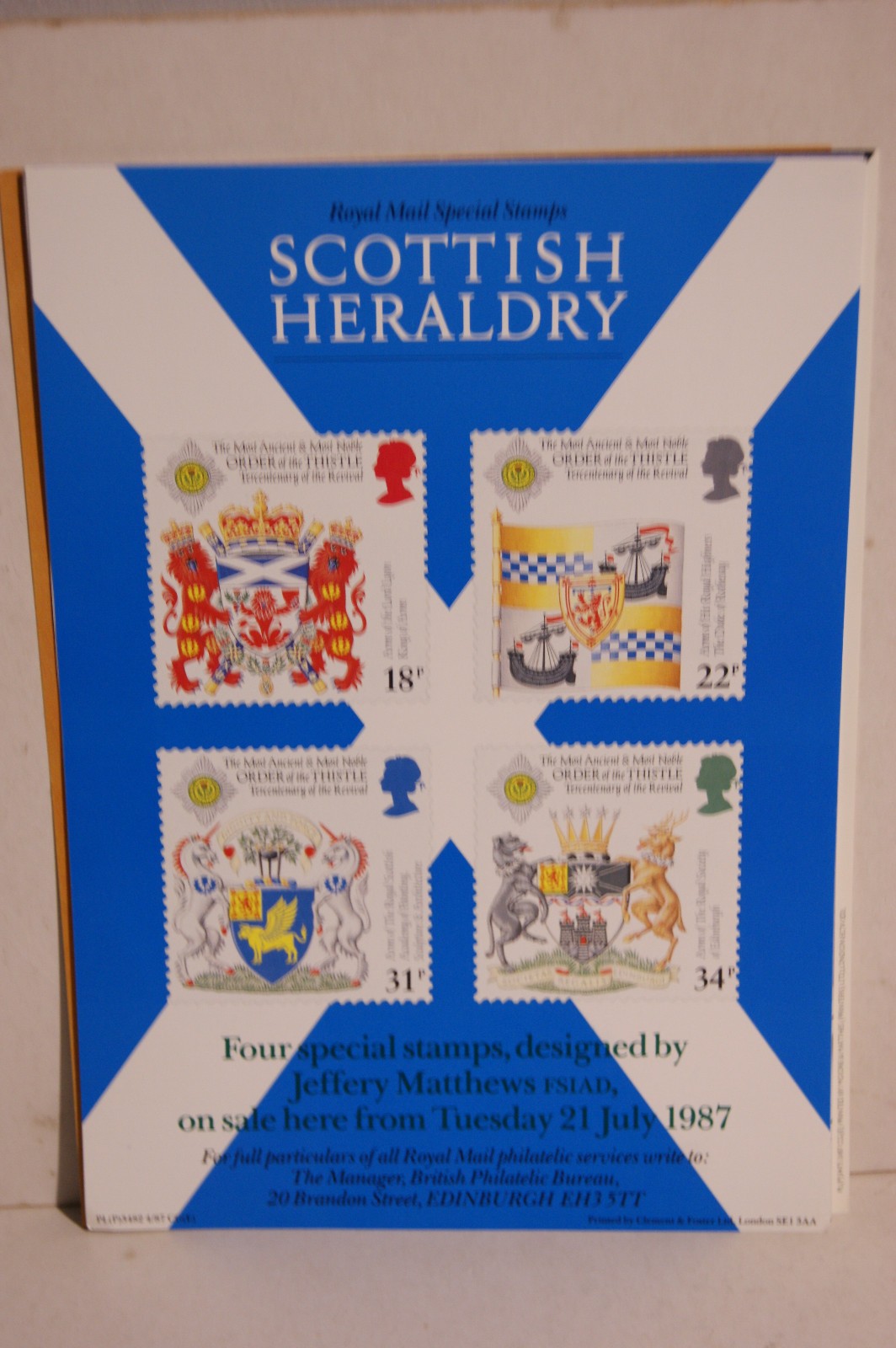 Royal Mail New Stamp Issue posters A4 1987  (lot D)