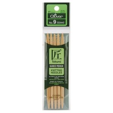 Clover NOM073937 Takumi Bamboo Double Point Knitting Needles 5", 5 Per Pack