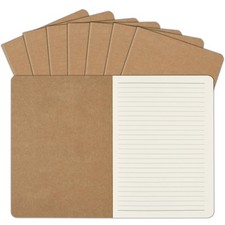 ZCZN 8 Pack A5 Kraft Notebooks Bulk, 8.15x5.5 Inches Lined Paper kraft