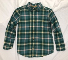 Cat and Jack boys size 8/10 green plaid flannel shirt