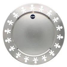 Alessi Girotondo Serving Tray King Kong, Round 15.75in, Stainless Steel AKKGT-KE