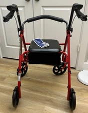 DRIVE ROLLATOR Walker with Seat Red NEW #10257RD-1 300 lb Weight Limit