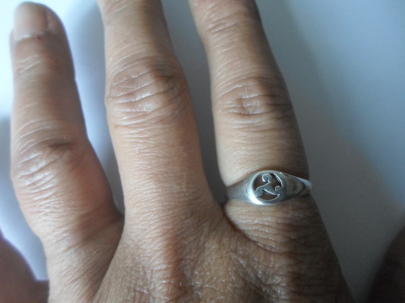 solid silver ring, openwork triskel, size 58 - image 5